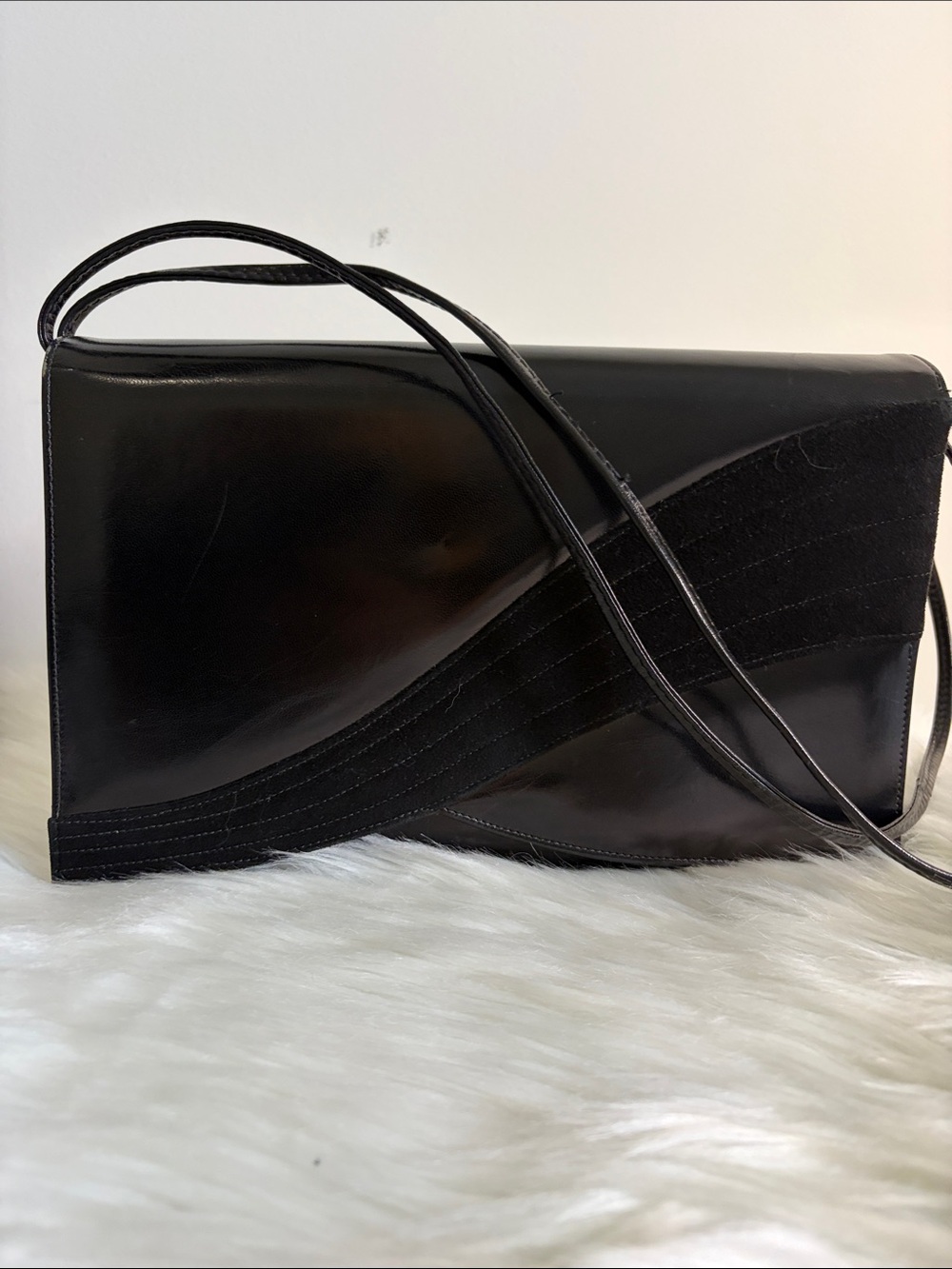 🇨🇦MASTER CRAFT Vintage Sleek Black Patent Leather Shoulder Bag